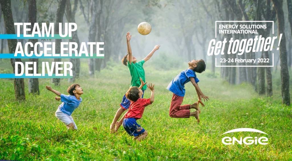 Affiche numérique de l'événement Get Together organisé par Engie, création Agence Alkantara