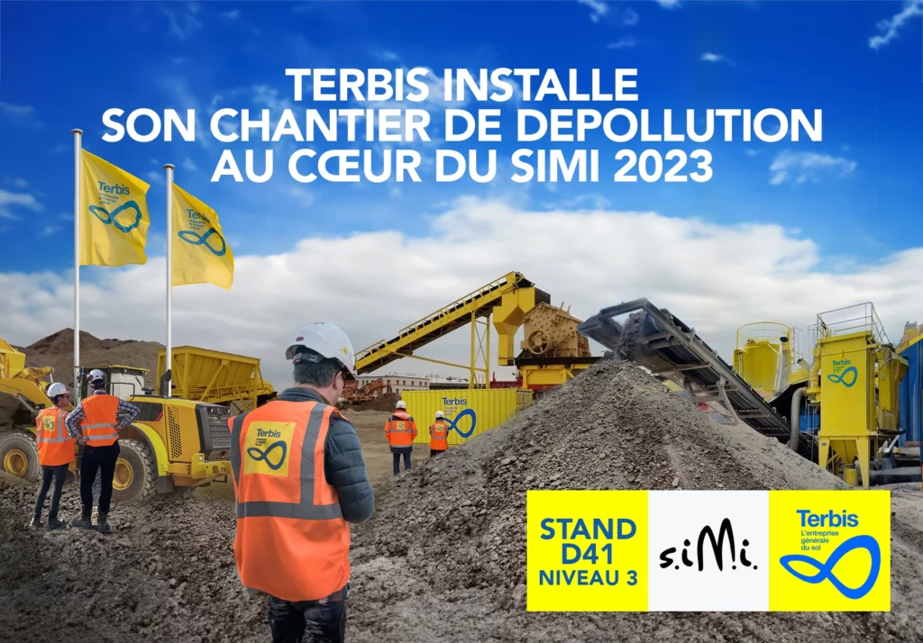 Photomontage chantier Terbis pour le salon SIMI 2023, conception Agence Alkantara